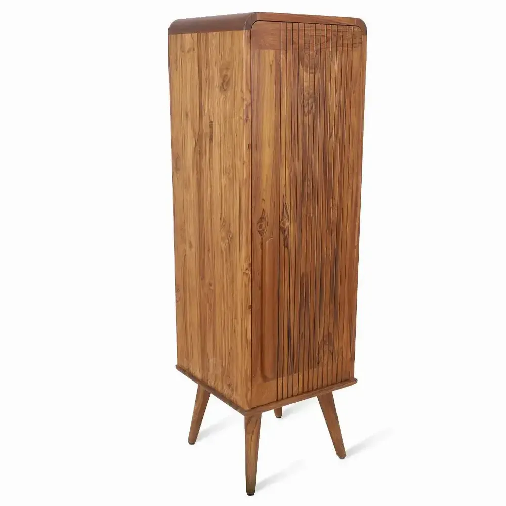 Commodes - Meuble bar en teck Rodo au design rond - LES NOUVELLES GAMBETTES TEST 29/04