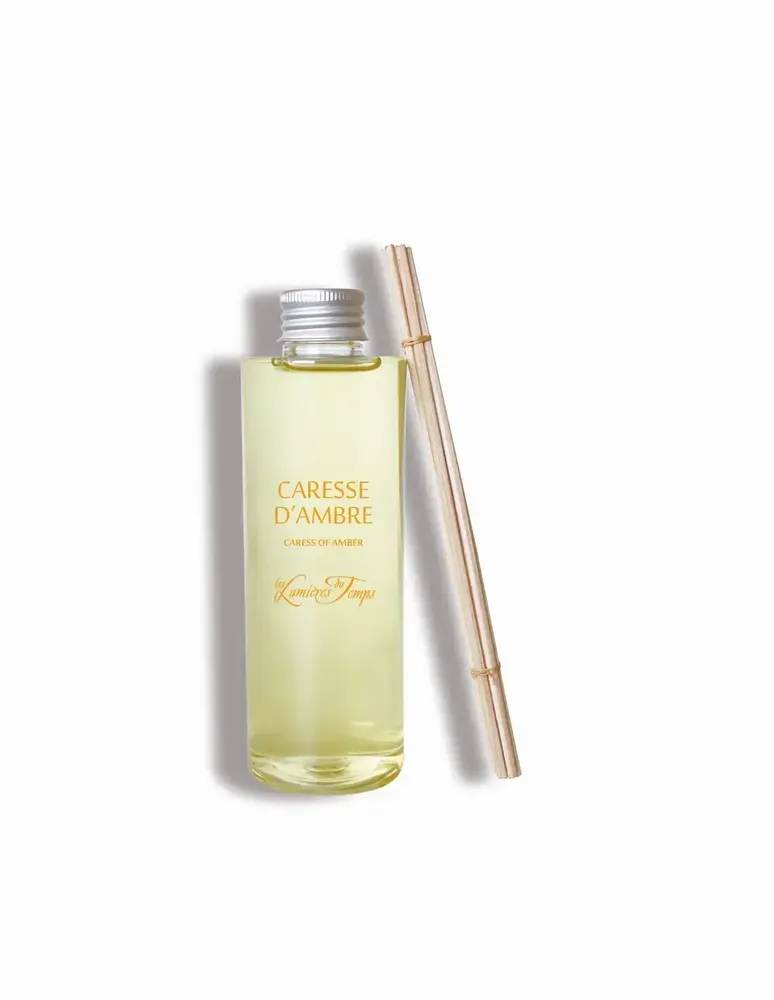 Diffuseurs de parfums - Recharge (avec rotins) pour Diffuseur de Parfum 200 ml Caresse d'Ambre - LES LUMIERES DU TEMPS