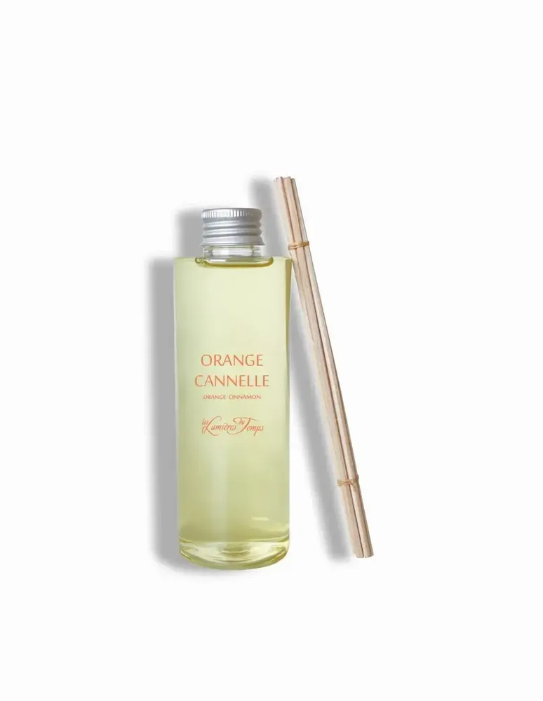 Diffuseurs de parfums - Recharge (avec rotins) pour Diffuseur de Parfum 200 ml Orange Cannelle - LES LUMIERES DU TEMPS