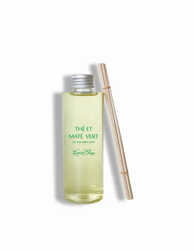 Diffuseurs de parfums - Recharge (avec rotins) pour Diffuseur de Parfum 200 ml Thé maté vert - LES LUMIERES DU TEMPS