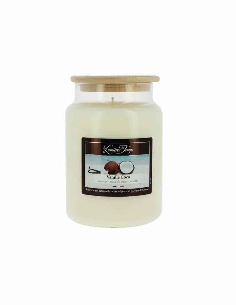 Bougies - Bougie Cire Colorée 670 g Vanille Coco - LES LUMIERES DU TEMPS