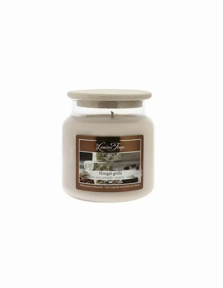 Bougies - Bougie Cire Colorée 430 g Nougat Grillé - LES LUMIERES DU TEMPS