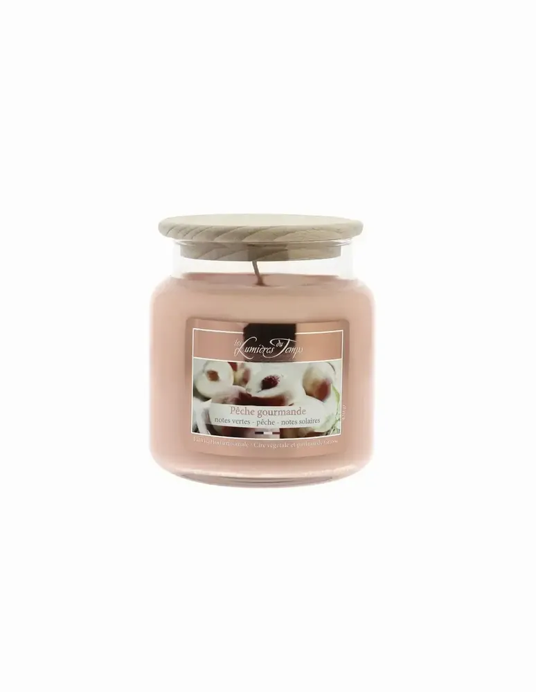 Candles - Colored Wax Candle 430g Gourmet Peach - LES LUMIERES DU TEMPS