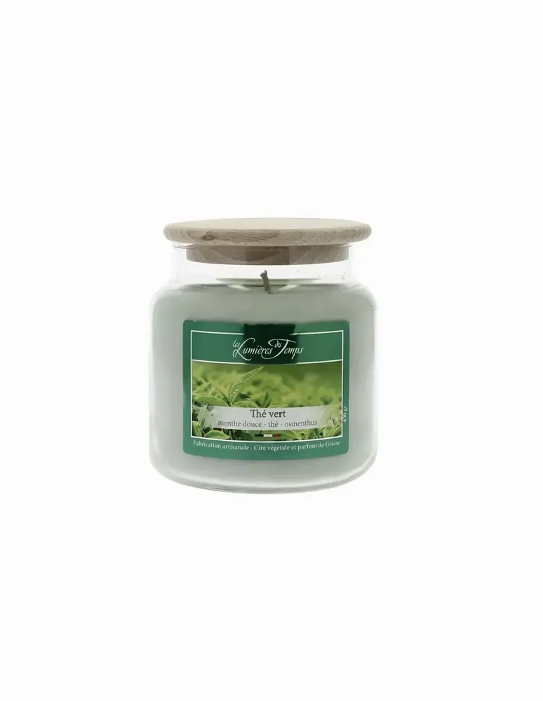 Bougies - Bougie Cire Colorée 430 g Thé Vert - LES LUMIERES DU TEMPS