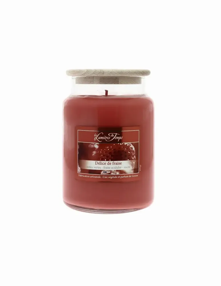 Bougies - Bougie Cire Colorée 670 g Délice de Fraise - LES LUMIERES DU TEMPS