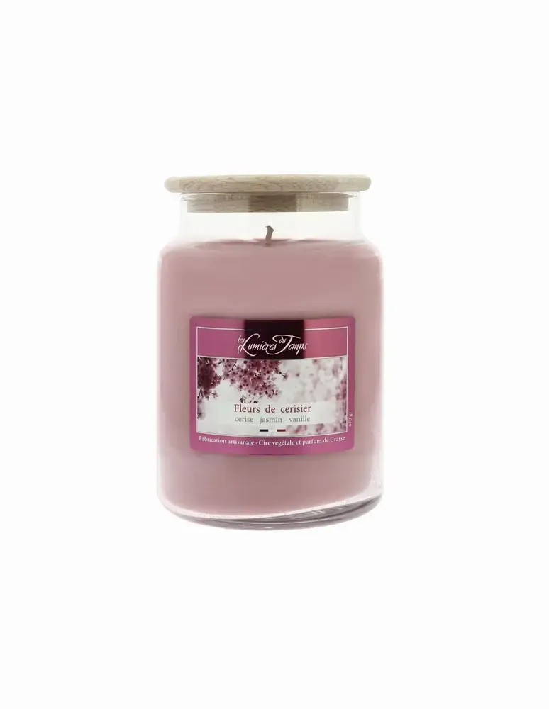 Candles - 670g Cherry Blossom Colored Wax Candle - LES LUMIERES DU TEMPS