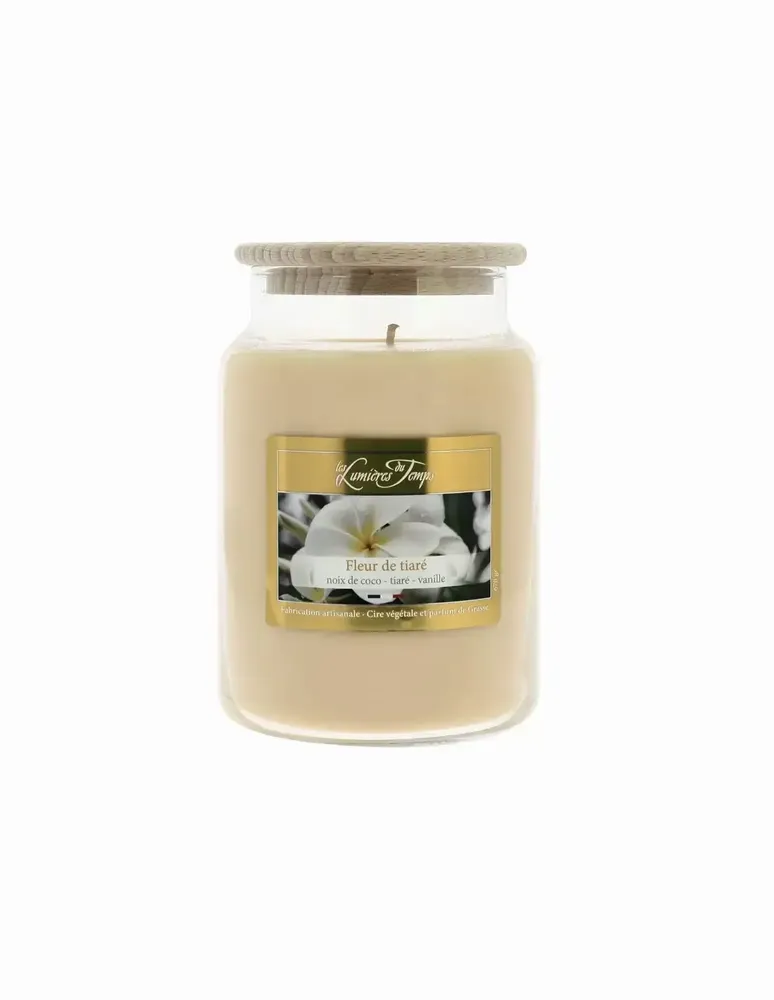 Candles - Colored Wax Candle 670 g Tiare Flower - LES LUMIERES DU TEMPS