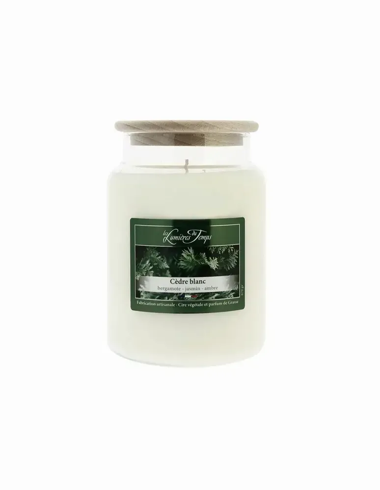 Bougies - Bougie Cire Colorée 670 g Cèdre Blanc - LES LUMIERES DU TEMPS