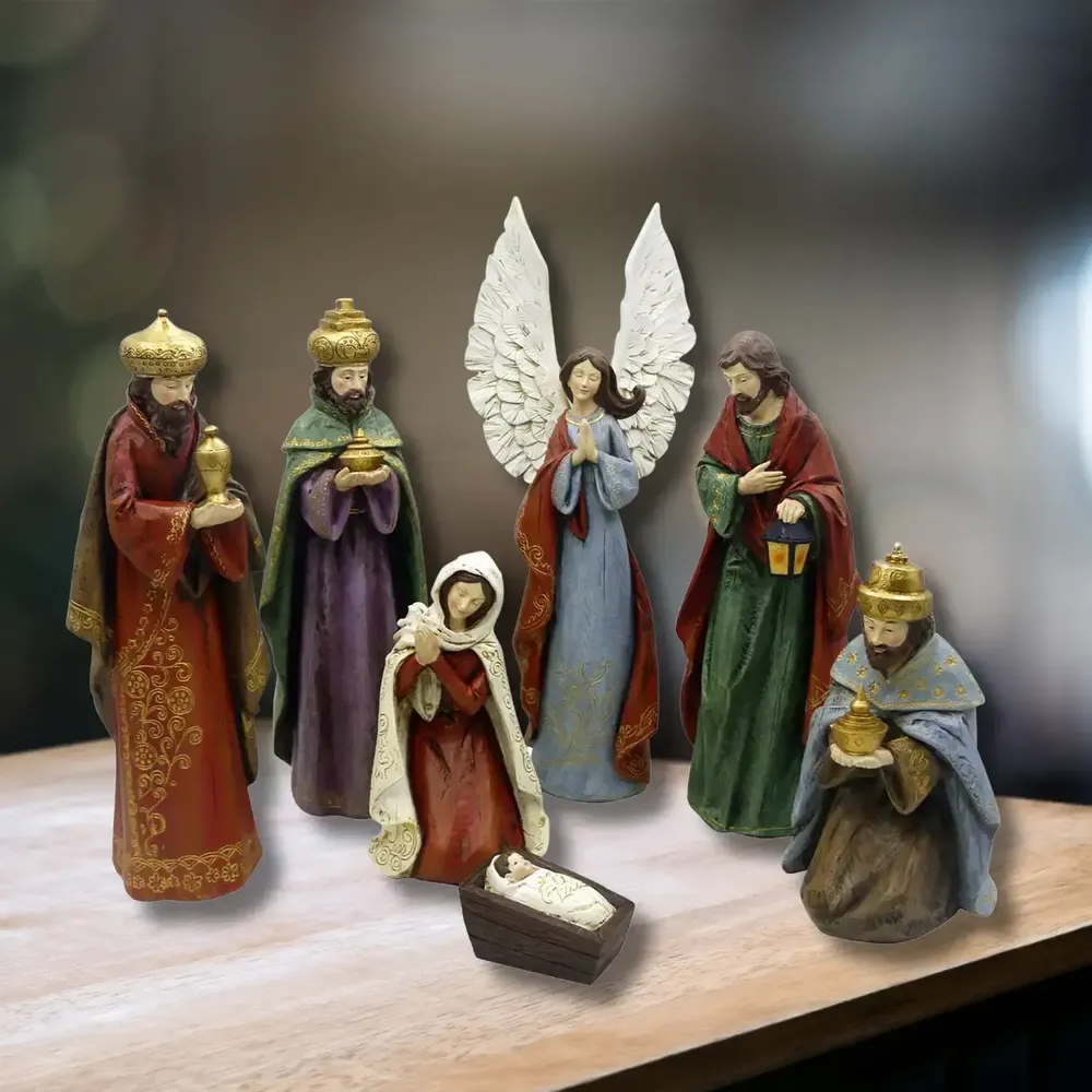 Nativity scenes and santons - Miniature Nativity Figurine Set – 9-Piece Collection - LES LUMIERES DU TEMPS