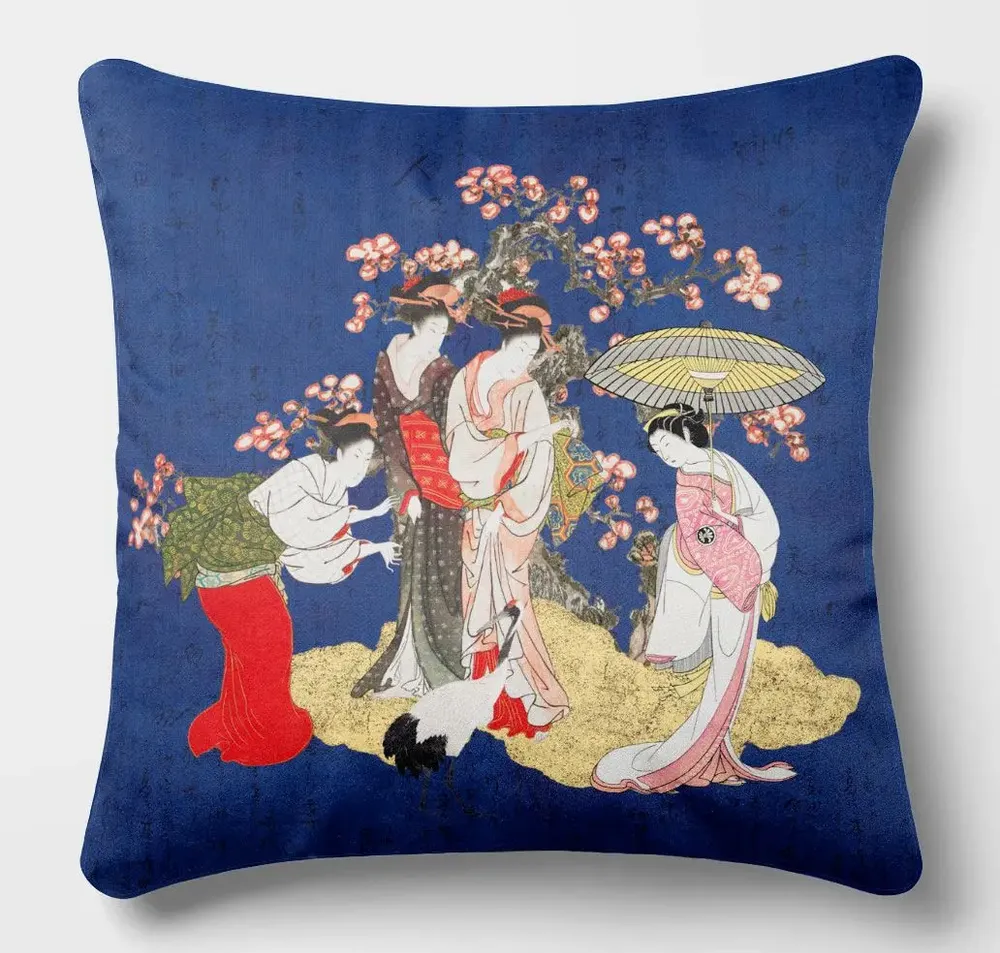 Linge - Splendeurs d'Edo 1 - Housse Coussin Velours 45cm x 45cm - ILARIA.I