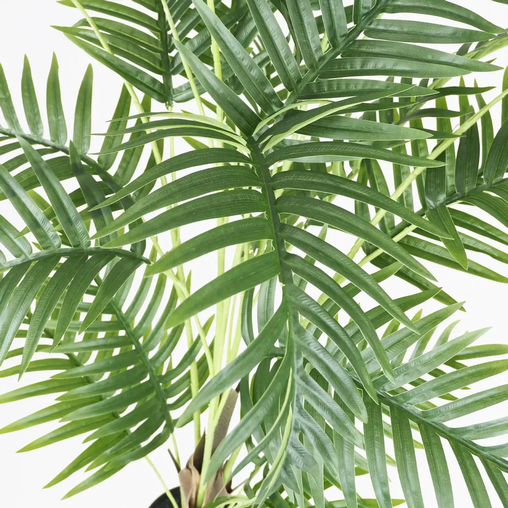 Décorations florales - Palmier artificiel 22 feuilles en pot plastique noir - ILARIA.I