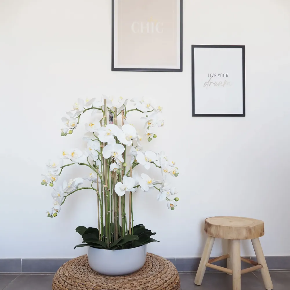 Décorations florales - Orchidée artificielle en pot céramique - ILARIA.I