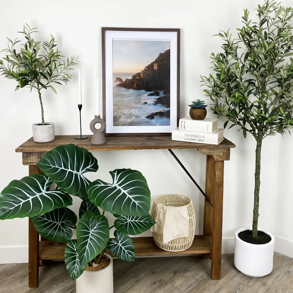 Décorations florales - Taro artificiel en pot blanc - ILARIA.I