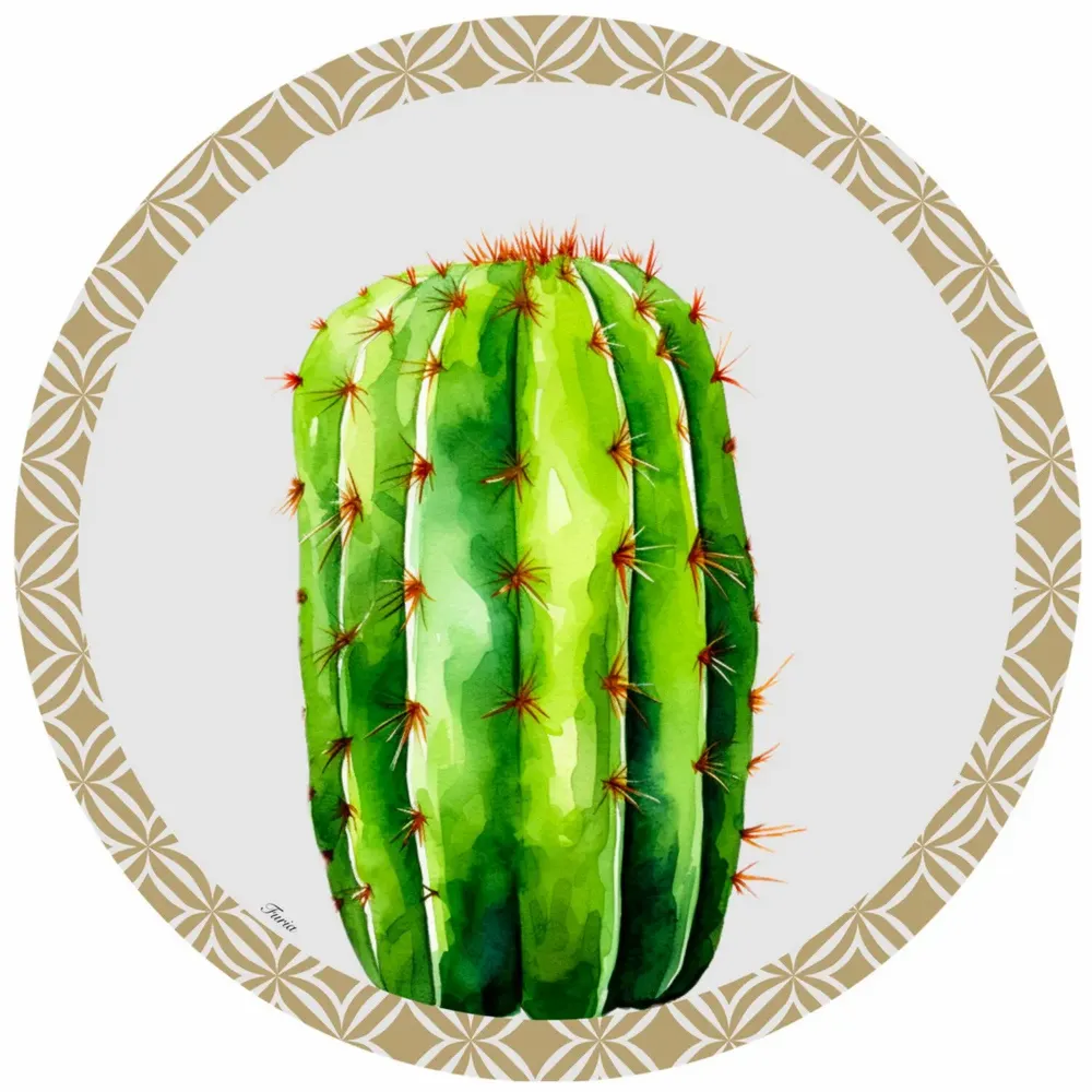 Sets de table - Sets de table - piante grasse sottopiatto rotondo - #02 - MARYNE GUYOT CRÉATIONS