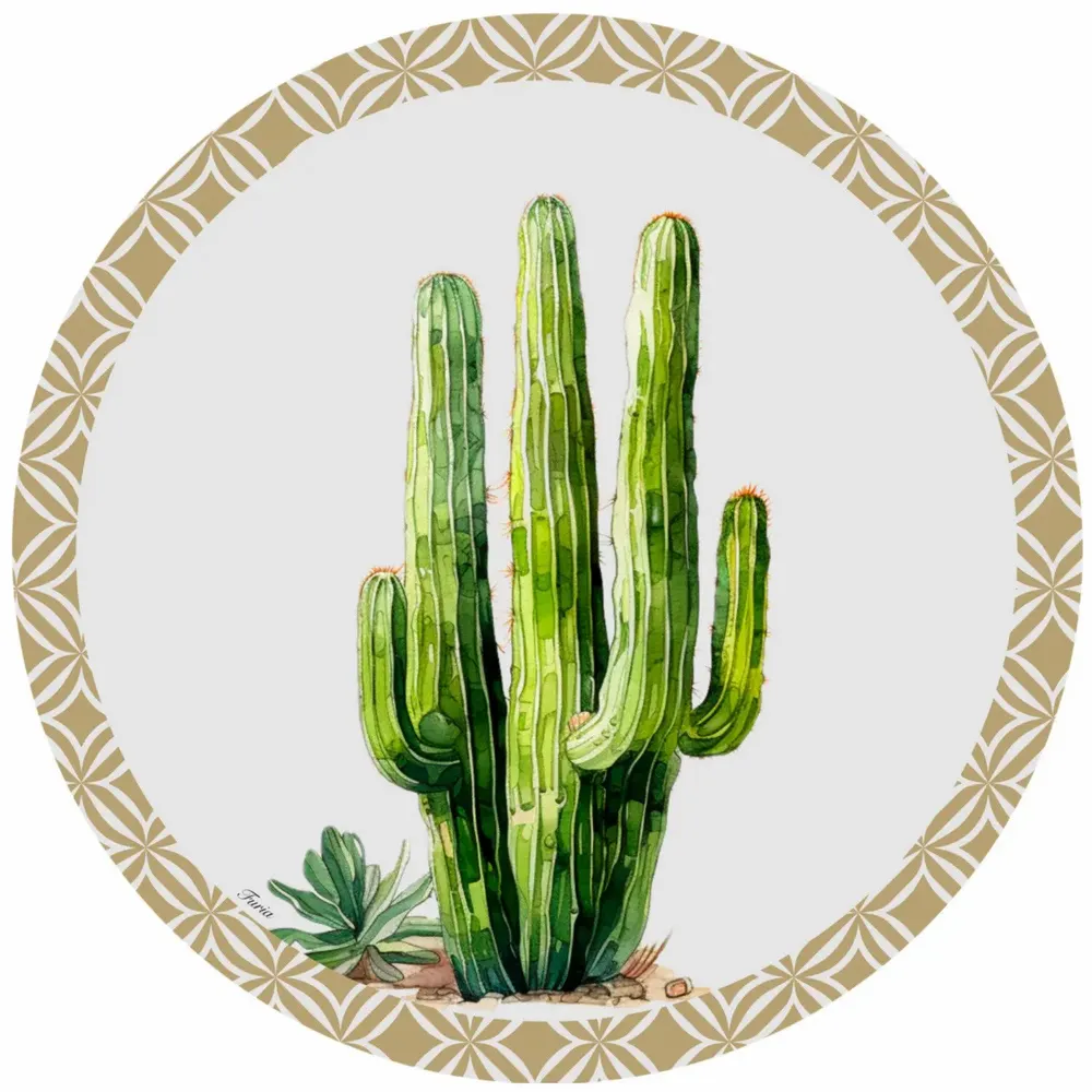 Sets de table - Sets de table - piante grasse sottopiatto rotondo - #05 - MARYNE GUYOT CRÉATIONS