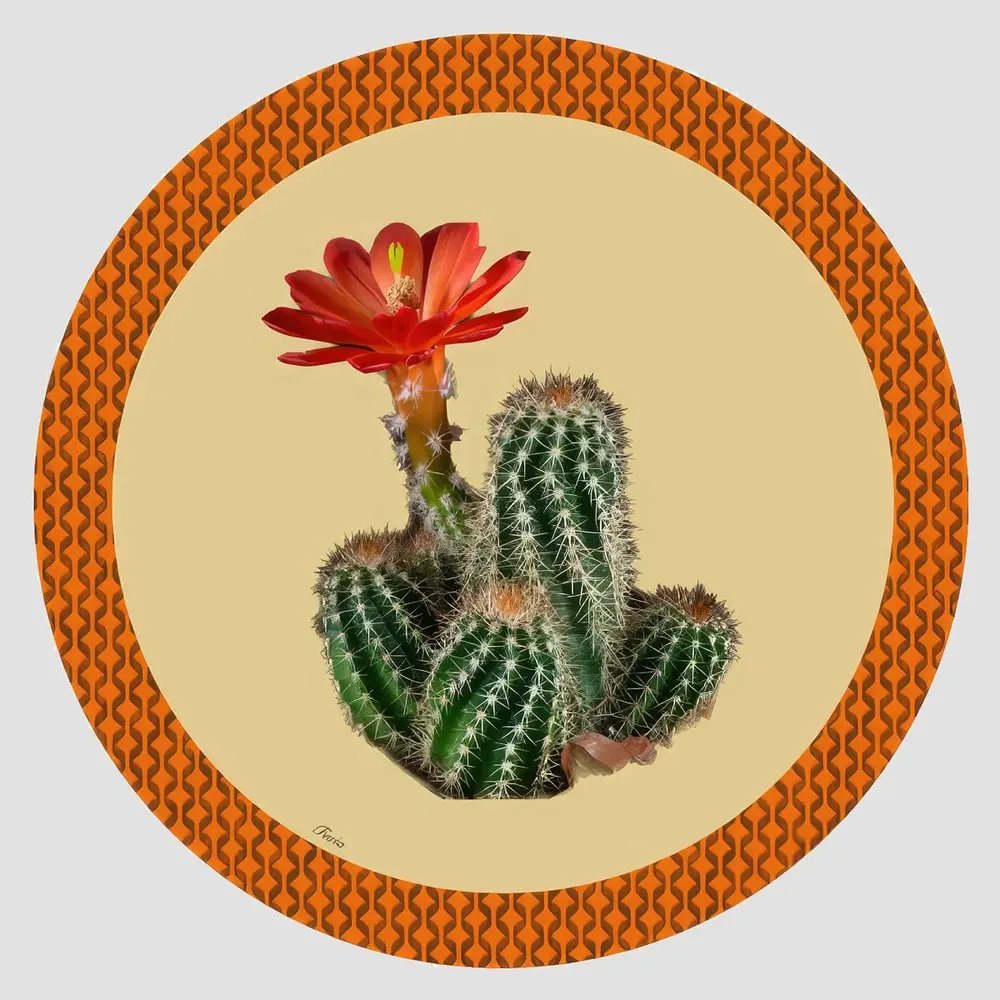 Table mat - Bottle coaster - Cactus Sottobottiglia Rotondo - #04 - MARYNE GUYOT CRÉATIONS