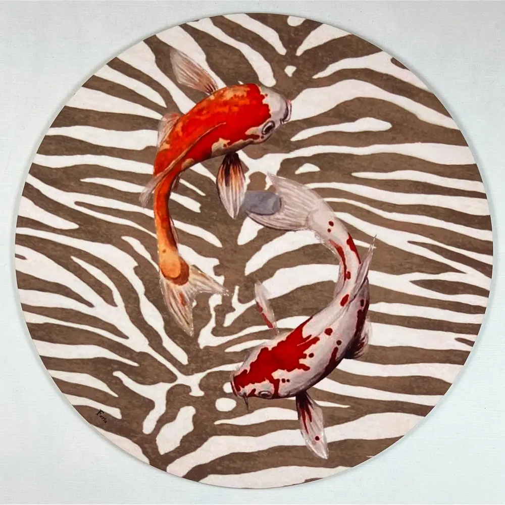Table mat - Coasters - Koi Sottobicchire Rotondo - #01 - MARYNE GUYOT CRÉATIONS
