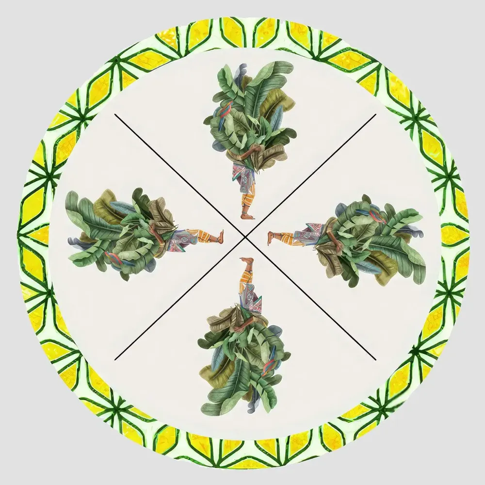 Sets de table - Sets de table - Leaf man Sottopiatto Rotondo - #03 - MARYNE GUYOT CRÉATIONS