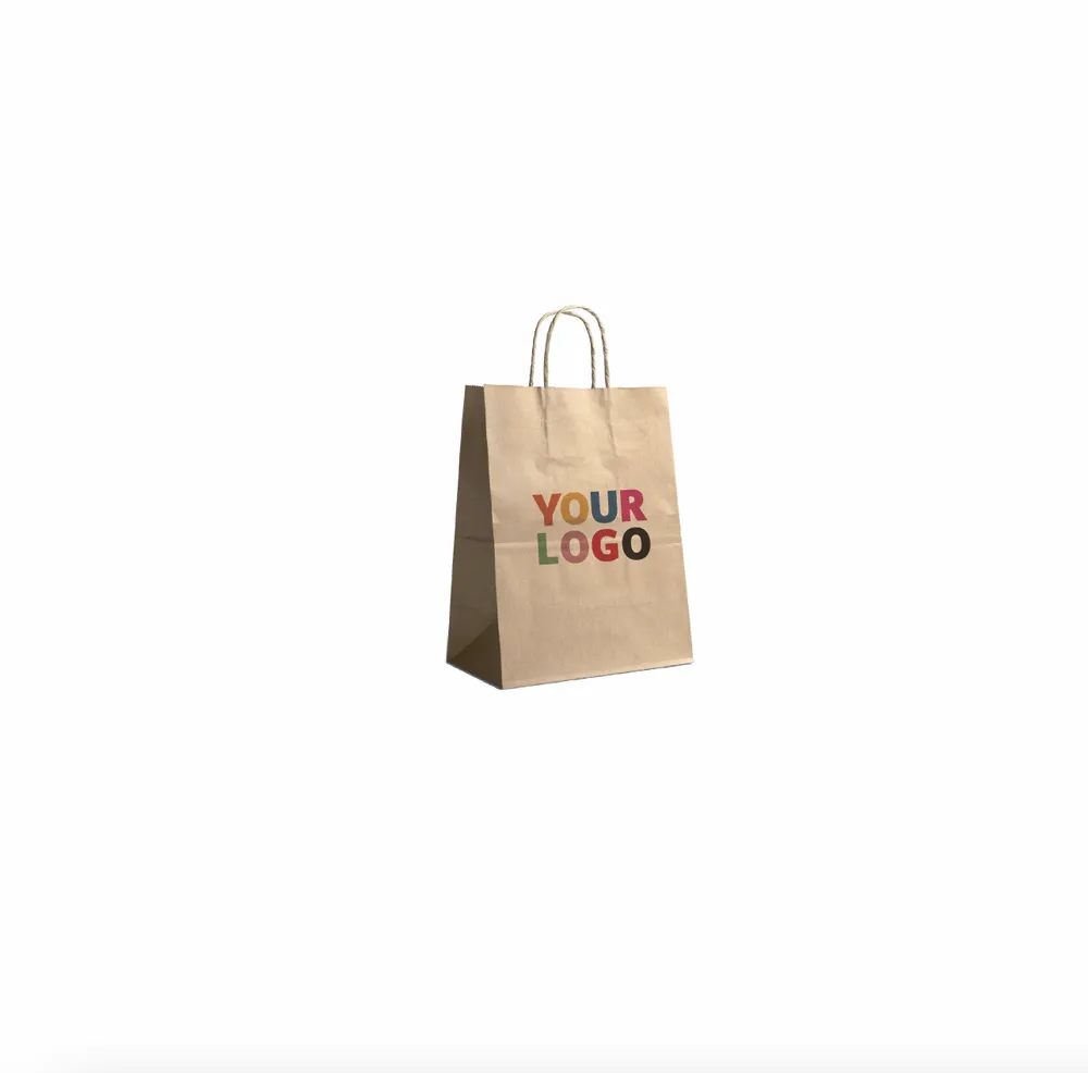 Bags and backpacks - Twisted Handle Bags - Kraft S (18x8x22.5cm) - Printing: Front + Back Multicolored - CHRONOPACK