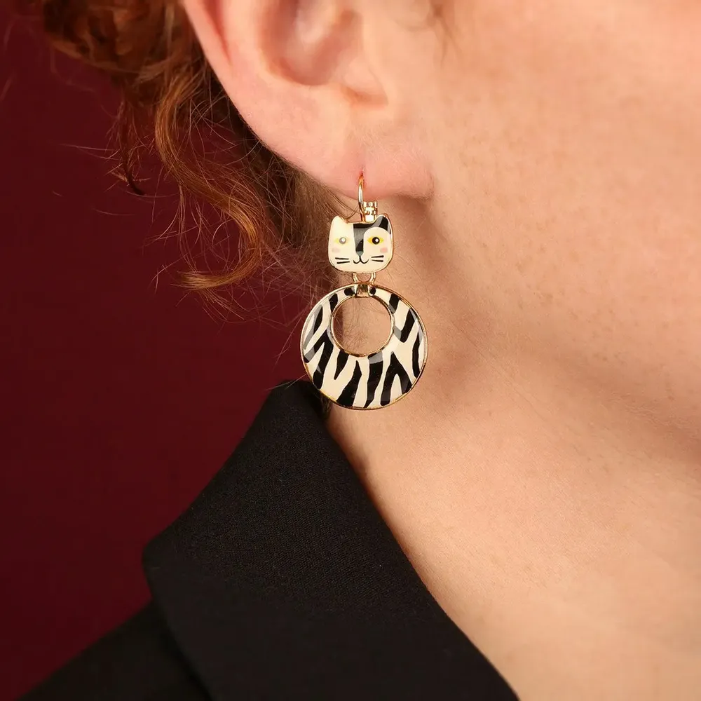 Bijoux - DORMEUSES ALFRED COULEUR DORE NOIR - ILARIA.I