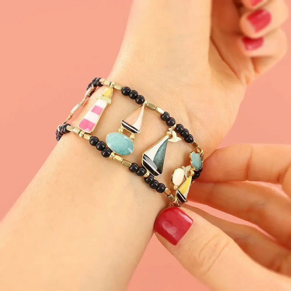 Bijoux - BRACELET HORIZON COULEUR DORE MULTI - ILARIA.I