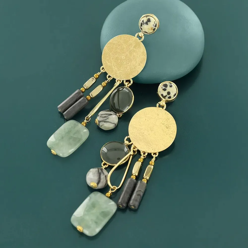 Bijoux - PUCES SOLEDAD COULEUR DORE VERT - ILARIA.I