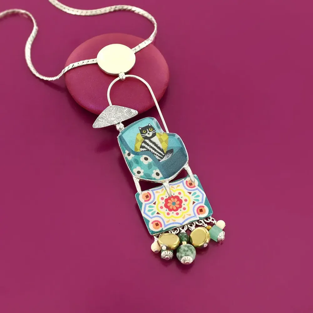 Jewelry - CHANAPE NECKLACE, SILVER AND BLUE COLOUR - ILARIA.I