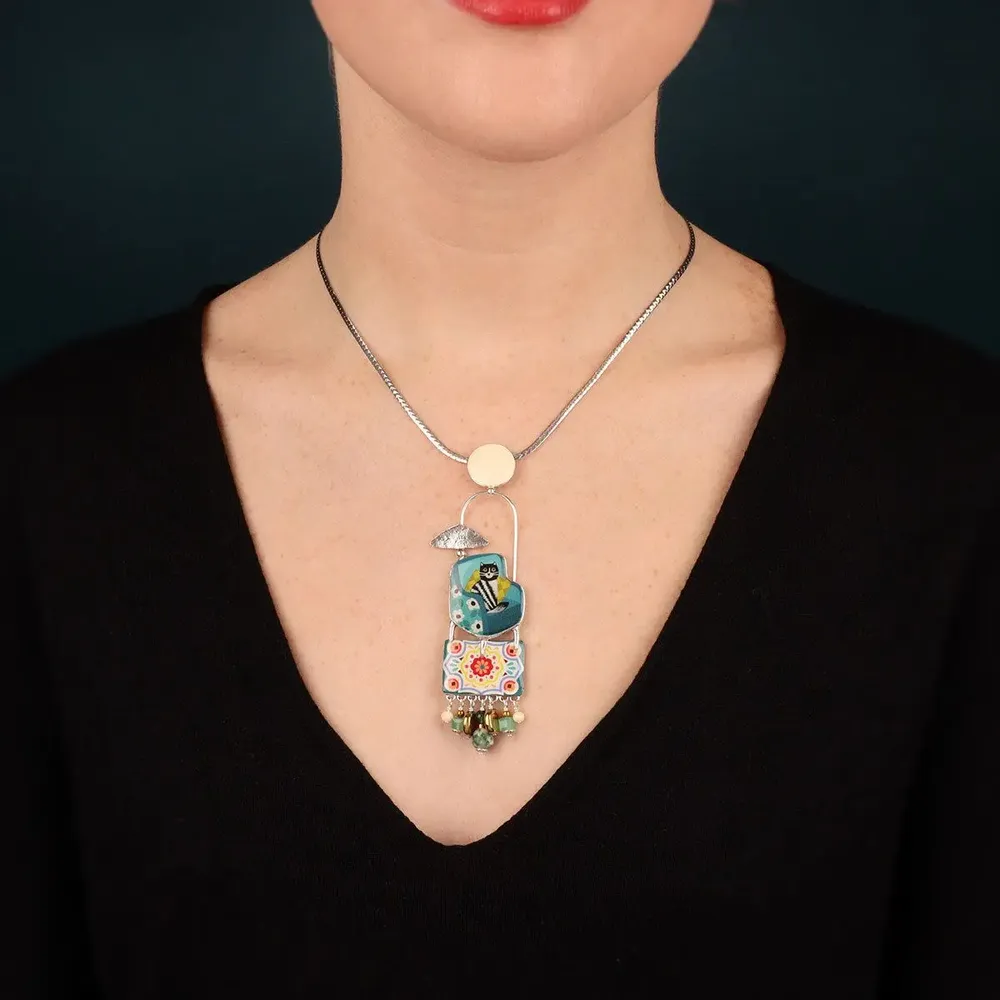 Jewelry - CHANAPE NECKLACE, SILVER AND BLUE COLOUR - ILARIA.I