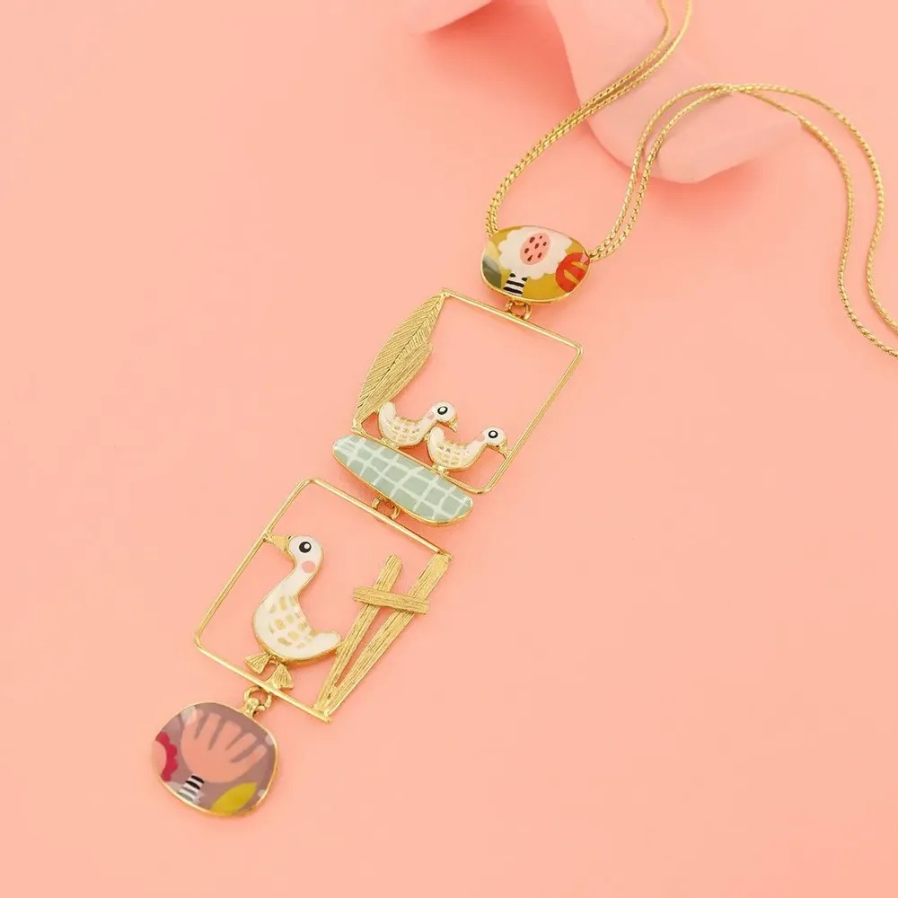 Jewelry - GOLD MULTI-COLOR FEATHER NECKLACE - ILARIA.I