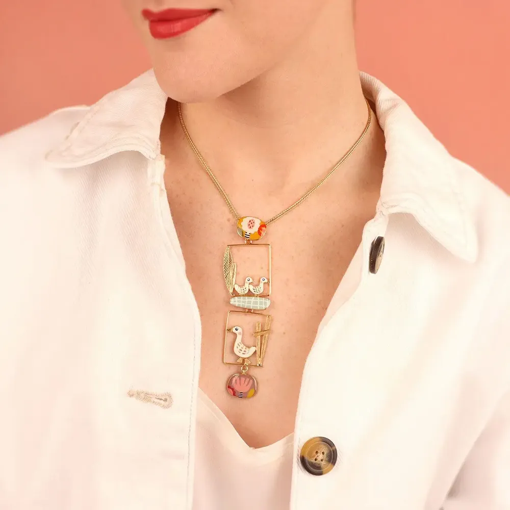 Jewelry - GOLD MULTI-COLOR FEATHER NECKLACE - ILARIA.I