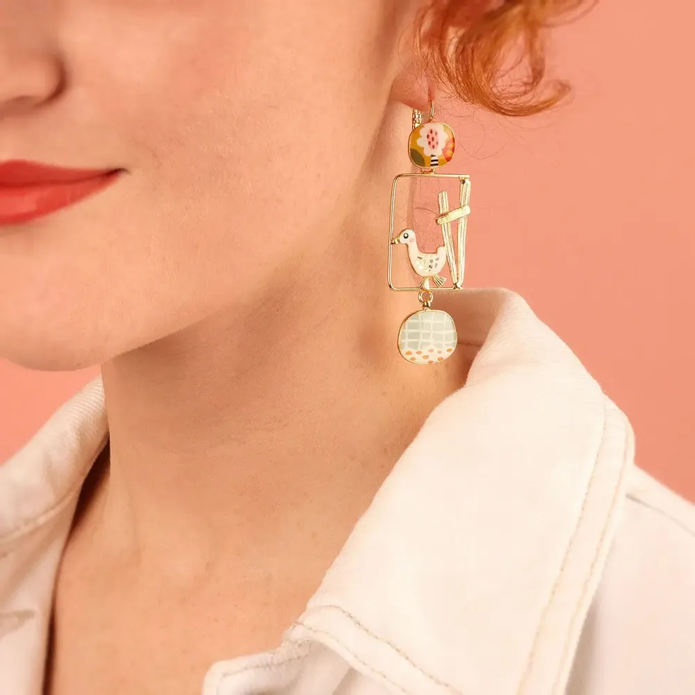 Jewelry - MULTI-COLOR GOLD FEATHER SLEEPERS - ILARIA.I