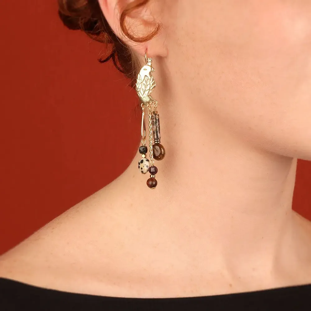 Bijoux - DORMEUSES SWAHILI COULEUR DORE MULTI - ILARIA.I