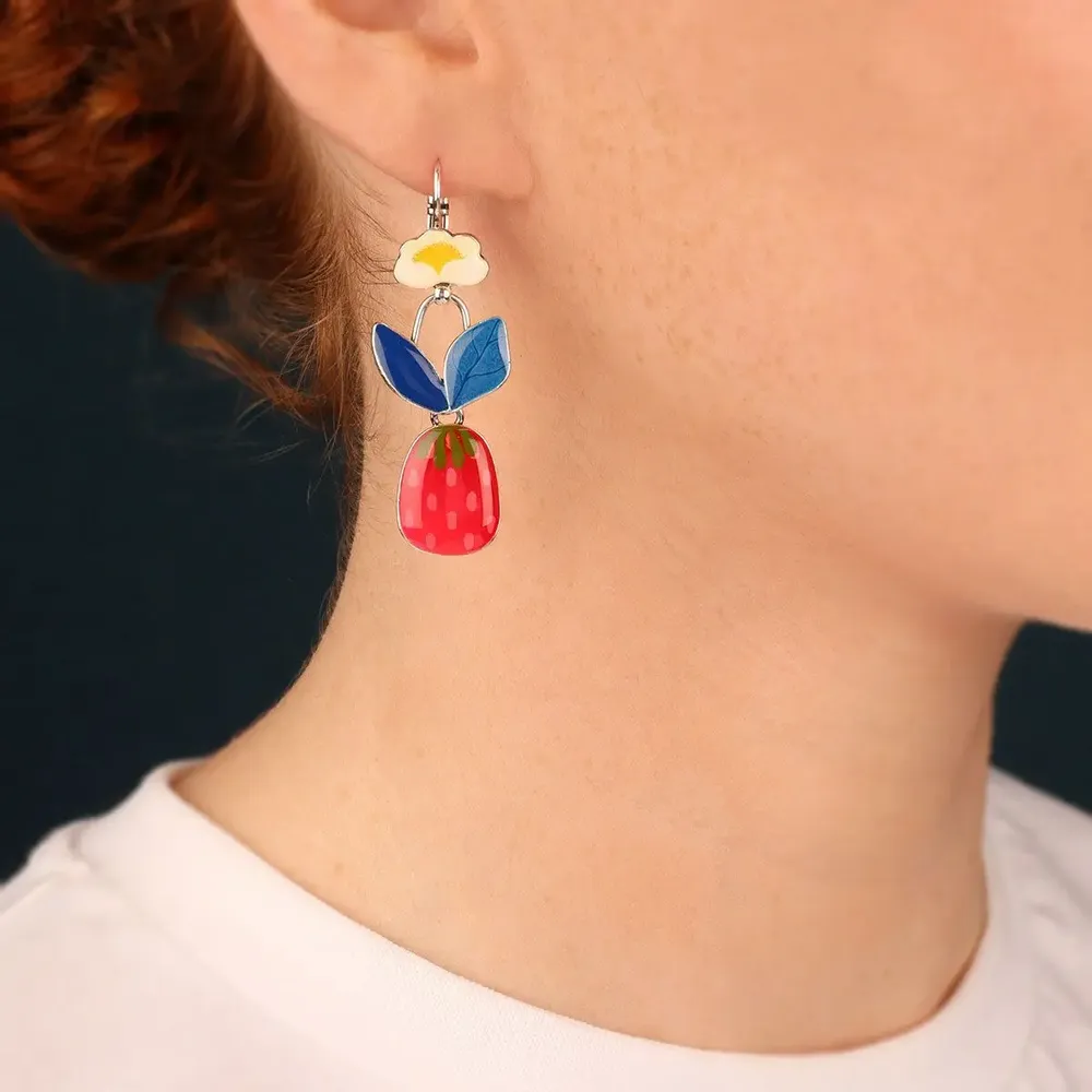 Bijoux - DORMEUSES DELICE COULEUR ARGENT MULTI - ILARIA.I