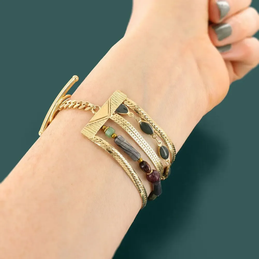 Jewelry - SOLEDAD BRACELET GOLD GREEN - ILARIA.I