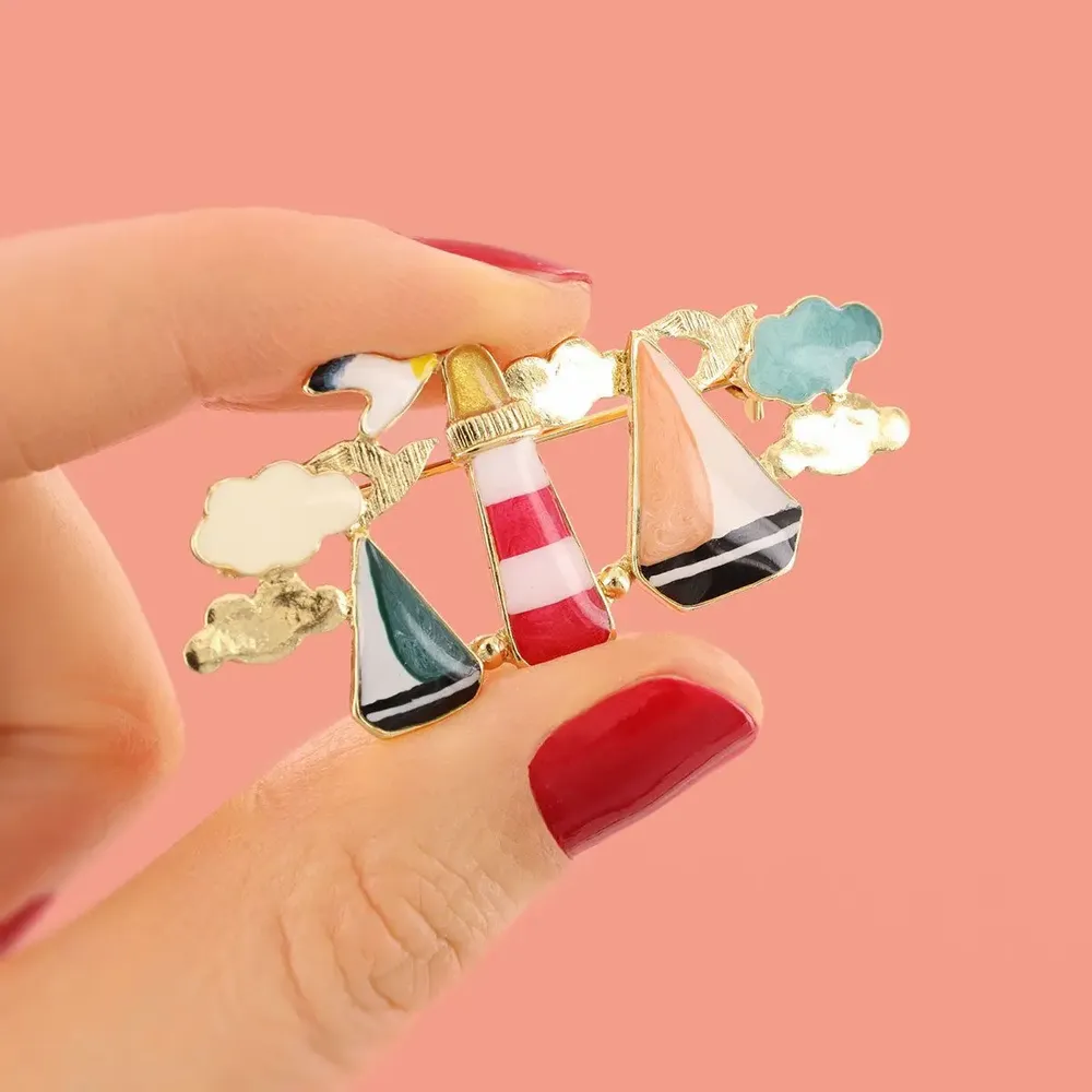 Jewelry - HORIZON BROOCH GOLD MULTI COLOR - ILARIA.I