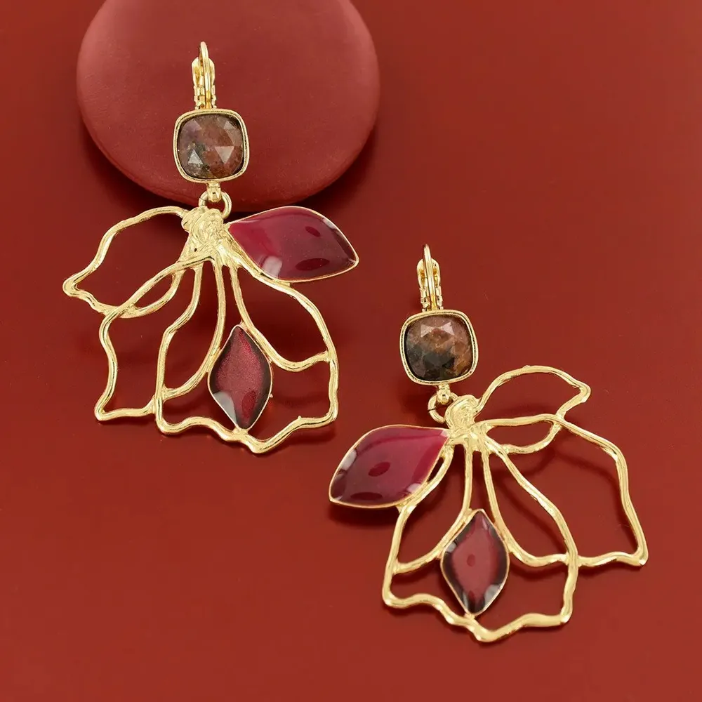 Jewelry - HIBISCUS SLEEPERS IN ROSE GOLD - ILARIA.I