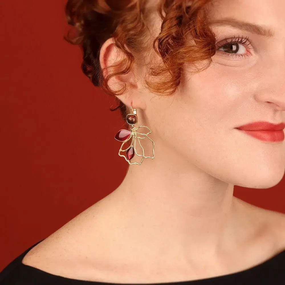 Jewelry - HIBISCUS SLEEPERS IN ROSE GOLD - ILARIA.I