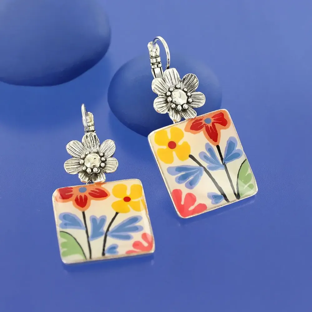 Bijoux - DORMEUSES DELICE COULEUR ARGENT MULTI - ILARIA.I