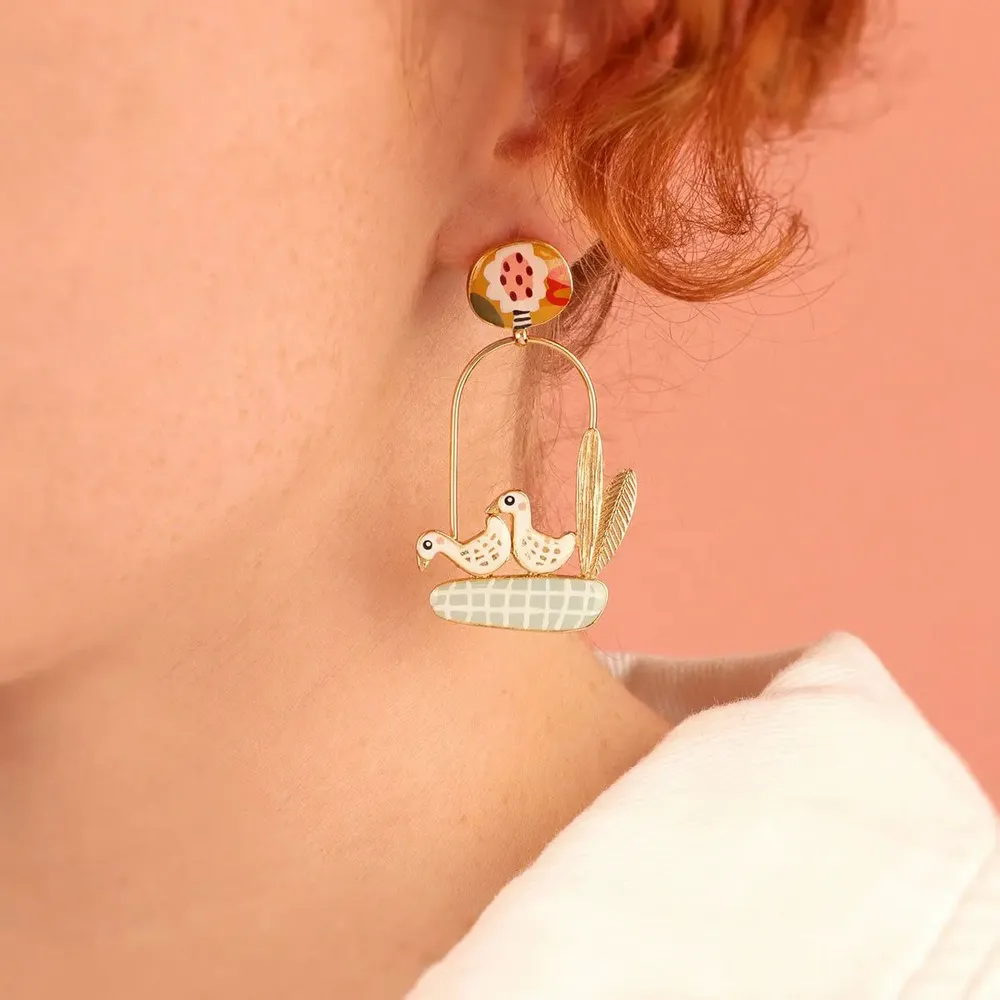 Bijoux - PUCES PLUME COULEUR DORE MULTI - ILARIA.I