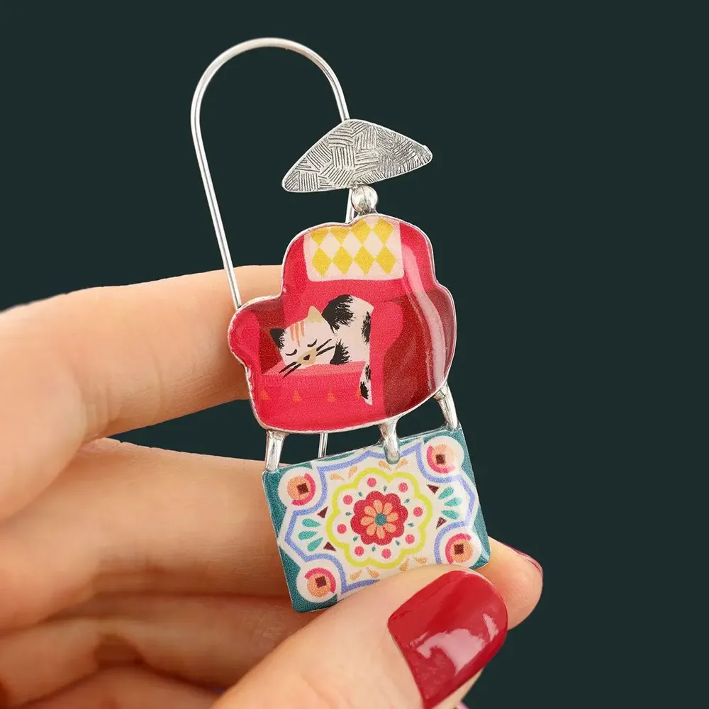 Jewelry - CHANAPE BROOCH, SILVER AND RED COLOUR - ILARIA.I