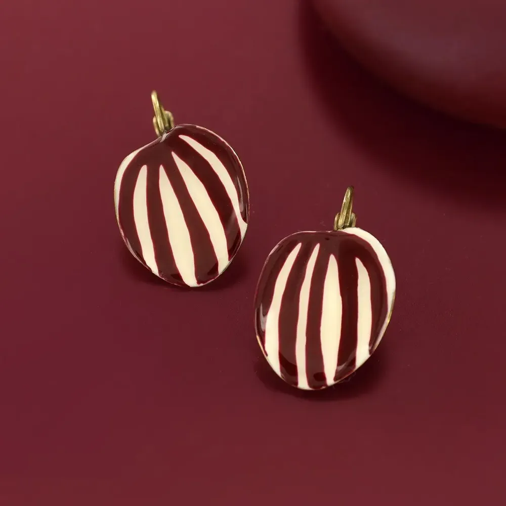 Bijoux - DORMEUSES KALY COULEUR BRONZE ROUGE - ILARIA.I