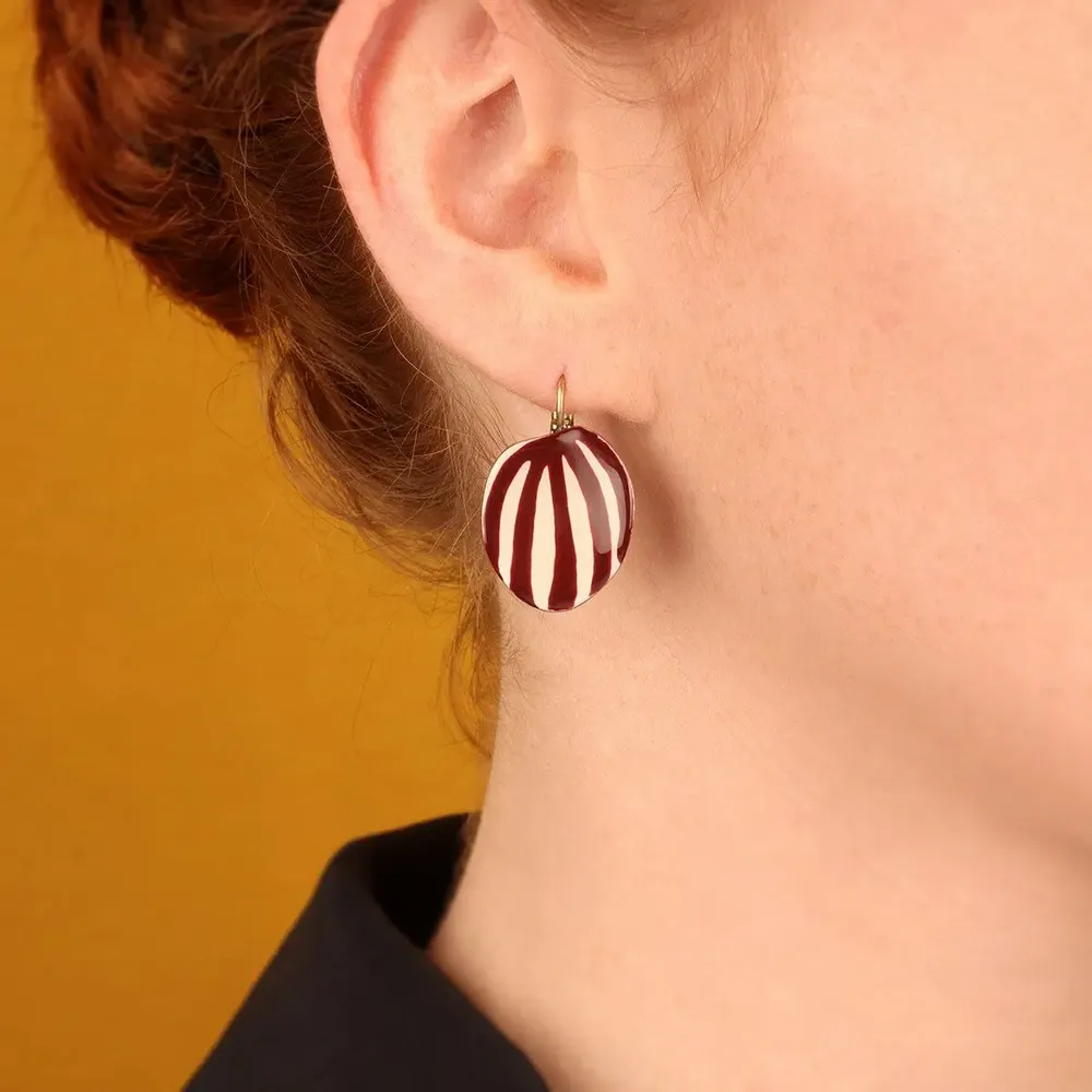 Bijoux - DORMEUSES KALY COULEUR BRONZE ROUGE - ILARIA.I