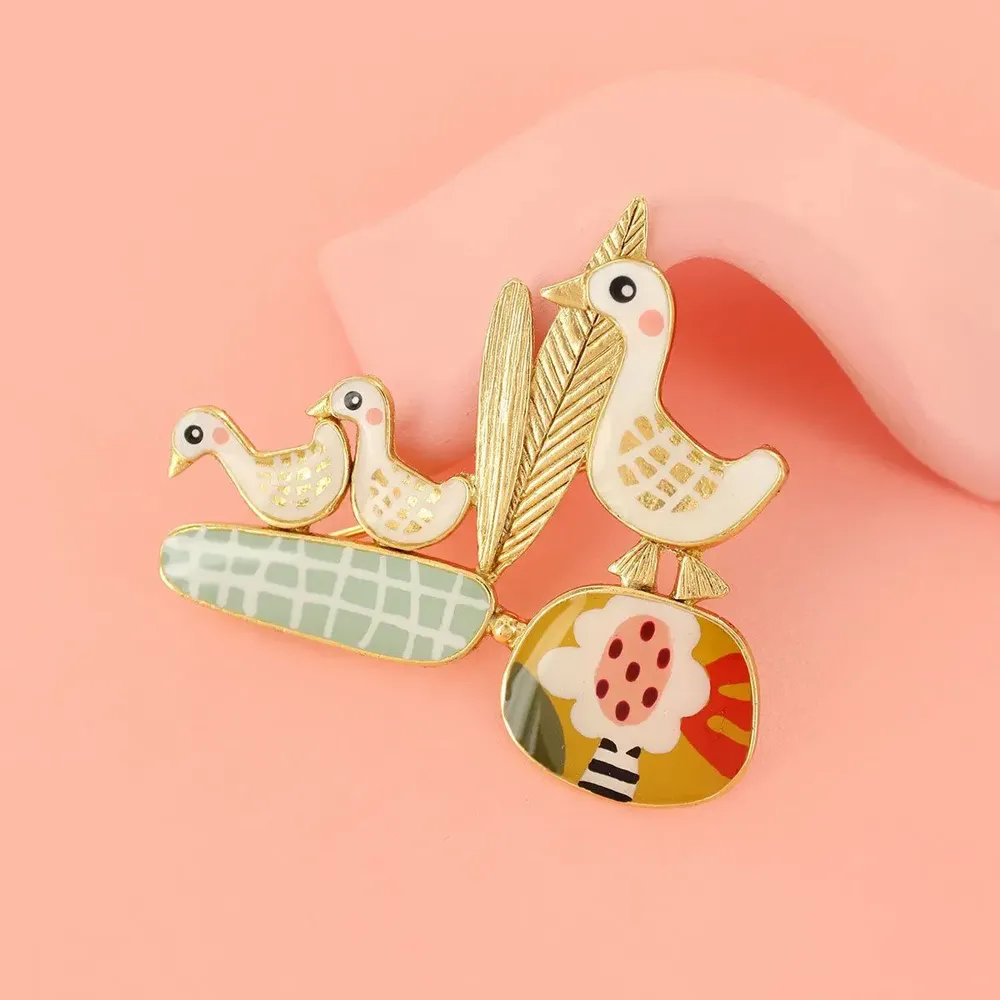 Jewelry - MULTI-COLOR GOLD FEATHER BROOCH - ILARIA.I