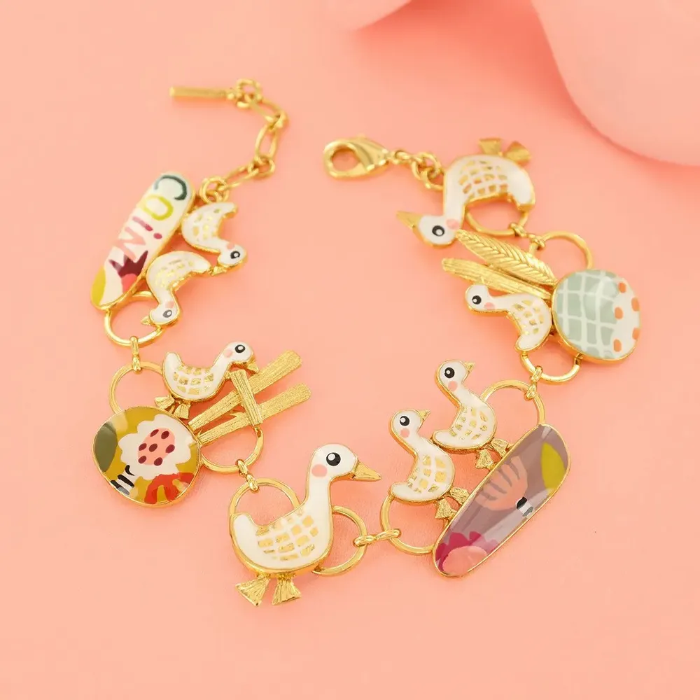 Bijoux - BRACELET PLUME COULEUR DORE MULTI - ILARIA.I