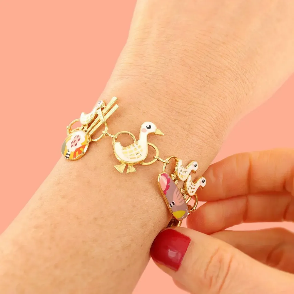 Bijoux - BRACELET PLUME COULEUR DORE MULTI - ILARIA.I