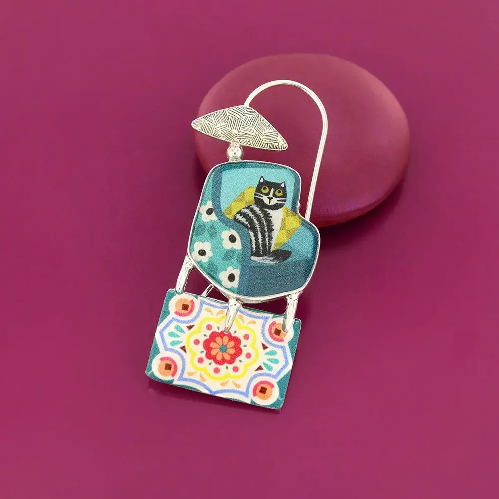 Jewelry - CHANAPE BROOCH, SILVER AND BLUE COLOUR - ILARIA.I