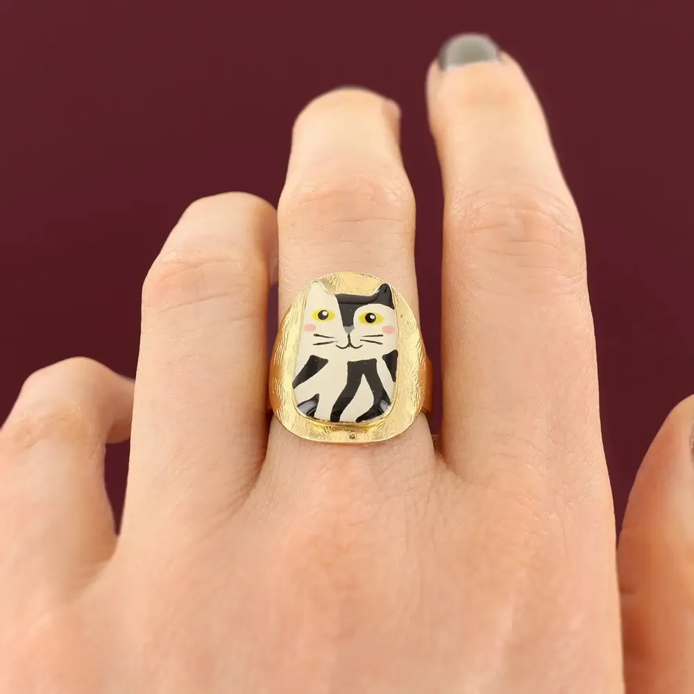 Bijoux - BAGUE ALFRED COULEUR DORE NOIR - ILARIA.I