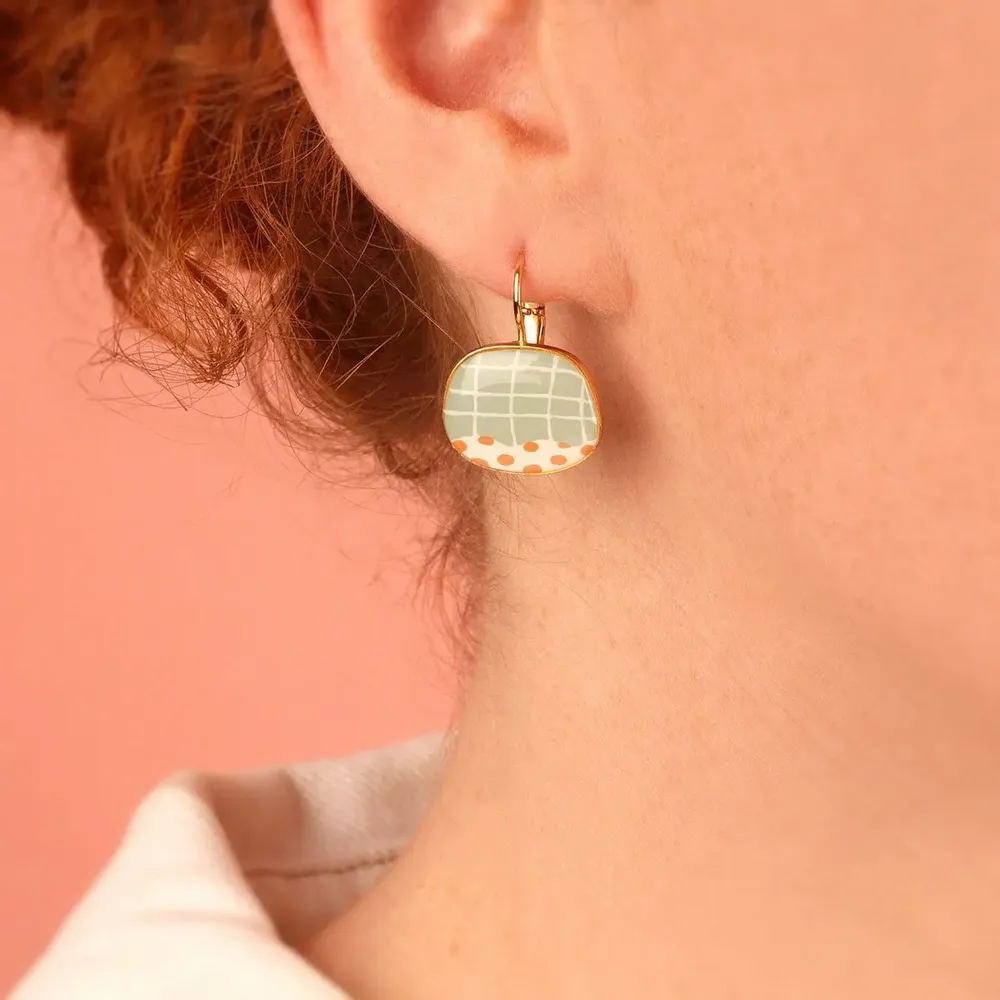 Jewelry - GOLD AND BLUE FEATHER SLEEPERS - ILARIA.I