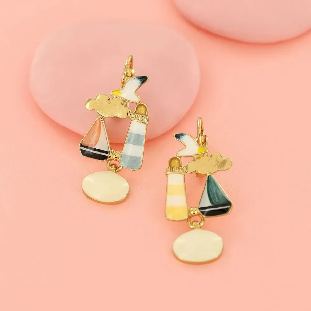 Bijoux - DORMEUSES HORIZON COULEUR DORE MULTI - ILARIA.I