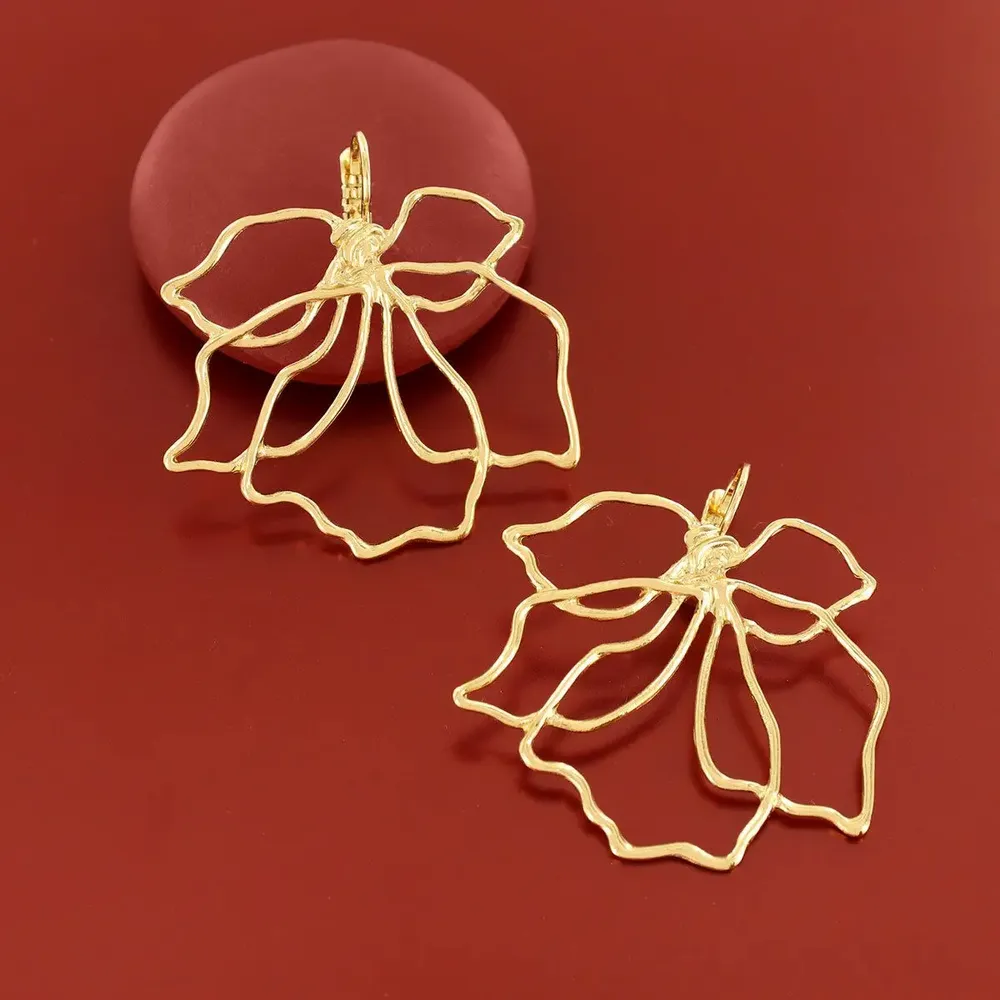 Bijoux - DORMEUSES HIBISCUS COULEUR DORE DORE - ILARIA.I